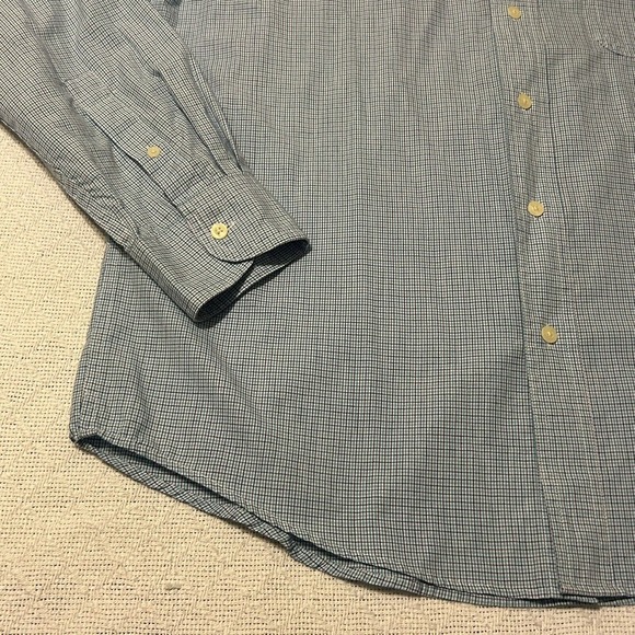 Chaps Easy Care Button-Up Shirt Men's Size L Maroon Blue Long Sleeve - Picture 6 of 16